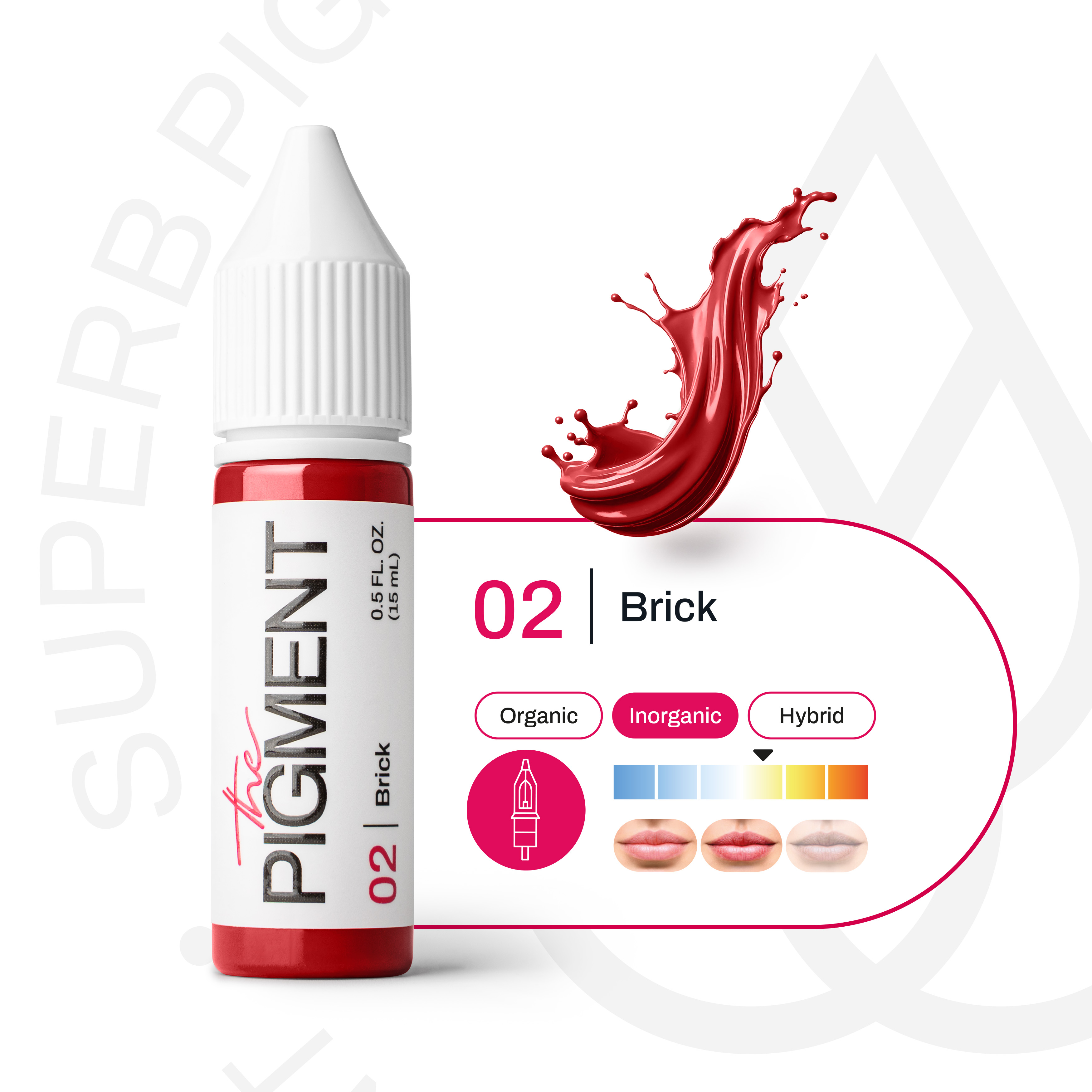 Lips PMU Pigment - 02 Brick - 15ml