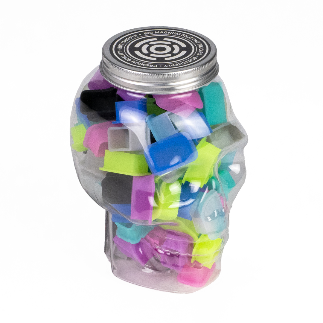 BodySupply Big Magnum Silicone Ink caps 80pcs - 12x22mm Mix