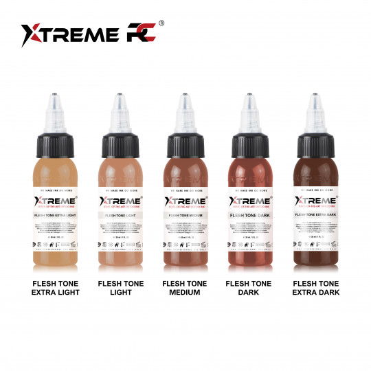 XTreme Ink Tattoofarbe - Flesh Tone Set (5 x 30 ml)