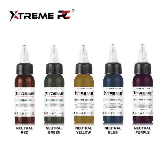 XTreme Ink Tattoofarbe - Neutral Set (5 x 30 ml)
