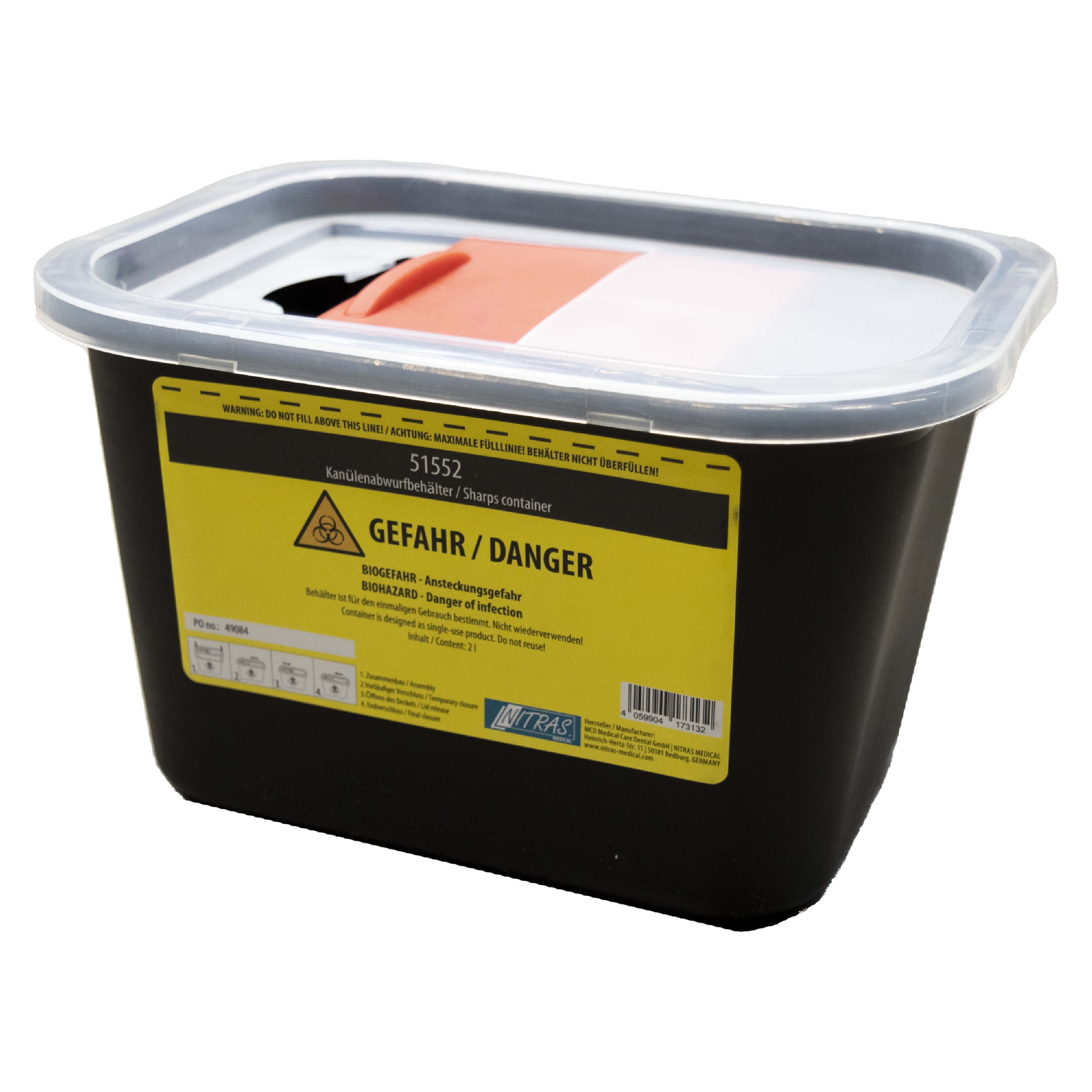  Tattoo-Abfallbehälter (2000 ml) - Schwarz