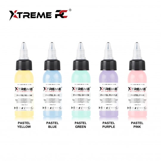 XTreme Ink Tattoofarbe - Pastel Set (5 x 30 ml)
