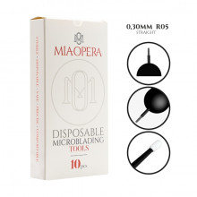 MiaOpera Disposable MicroBlading Tools 10pcs - 0,30mm R05 Straight