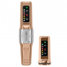 FK Irons Spektra Flux Mini Wireless Tattoomaschine + zusätzlicher PowerBolt Akku - Champagner-Gold
