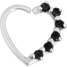 SS 316 ANNEALED HEART RING PRONG SET W. ZIRCONIA (LEFT)