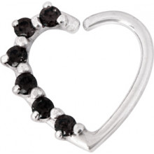 SS 316 ANNEALED HEART RING PRONG SET W. ZIRCONIA (RIGHT)