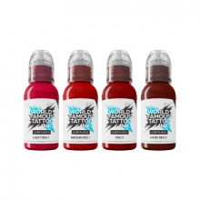 World Famous Limitless Tattoofarbe - Shades of Red Collection Set (4 x 30 ml)