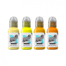 World Famous Limitless Tattoofarbe - Shades of Yellow Collection Set (4 x 30 ml)