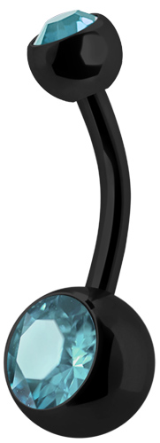 BK 316 8mm DOUBLE JEWEL NAVEL BARBELLS